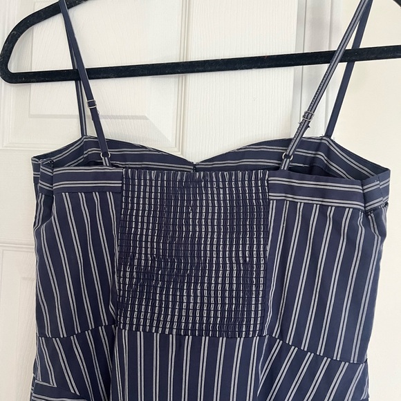 Joie Ronit Fit and Flare Pin Striped Dress with Asymmetrical Hem - Picture 4 of 5